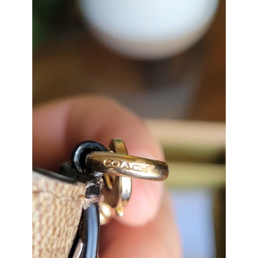 Coach Mini Wallet On Chain Signature Monogram Canvas Bag Purse - Picture 14 of 16